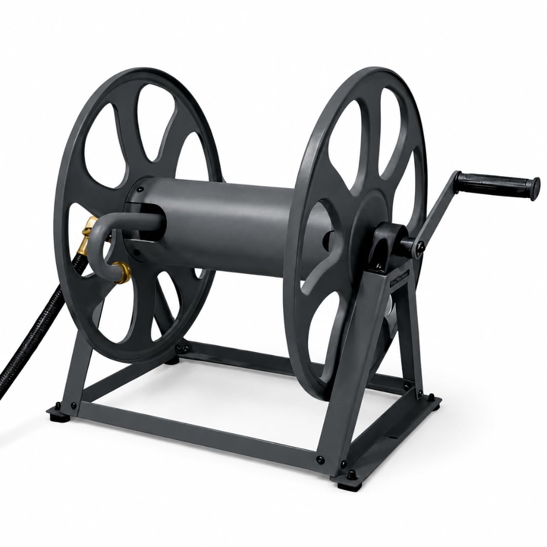 200ft Heavy Duty Metal Floor and Wall Mounted Hose Reel P861741