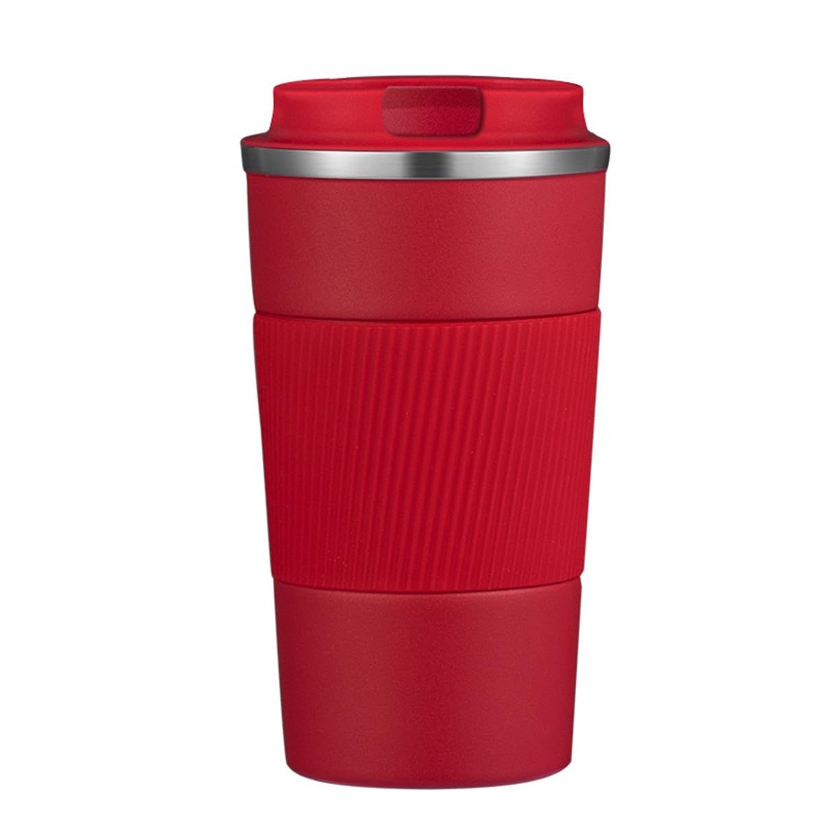 Stainless Steel Insulated Travel Coffee Mug Flip up Tumbler, Double wall Leak Proof Vacuum Cup Keep Drink Cold and Hot (Red, 17 Ounces) H5961