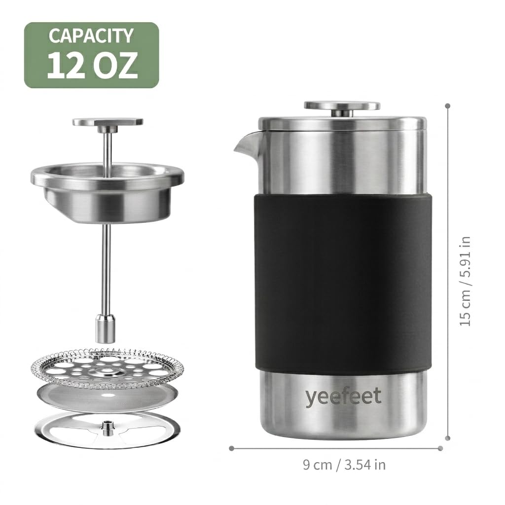 12 oz Stainless Steel French Press P119