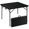 34" Black Square Folding Table with Carrying Handle S207945