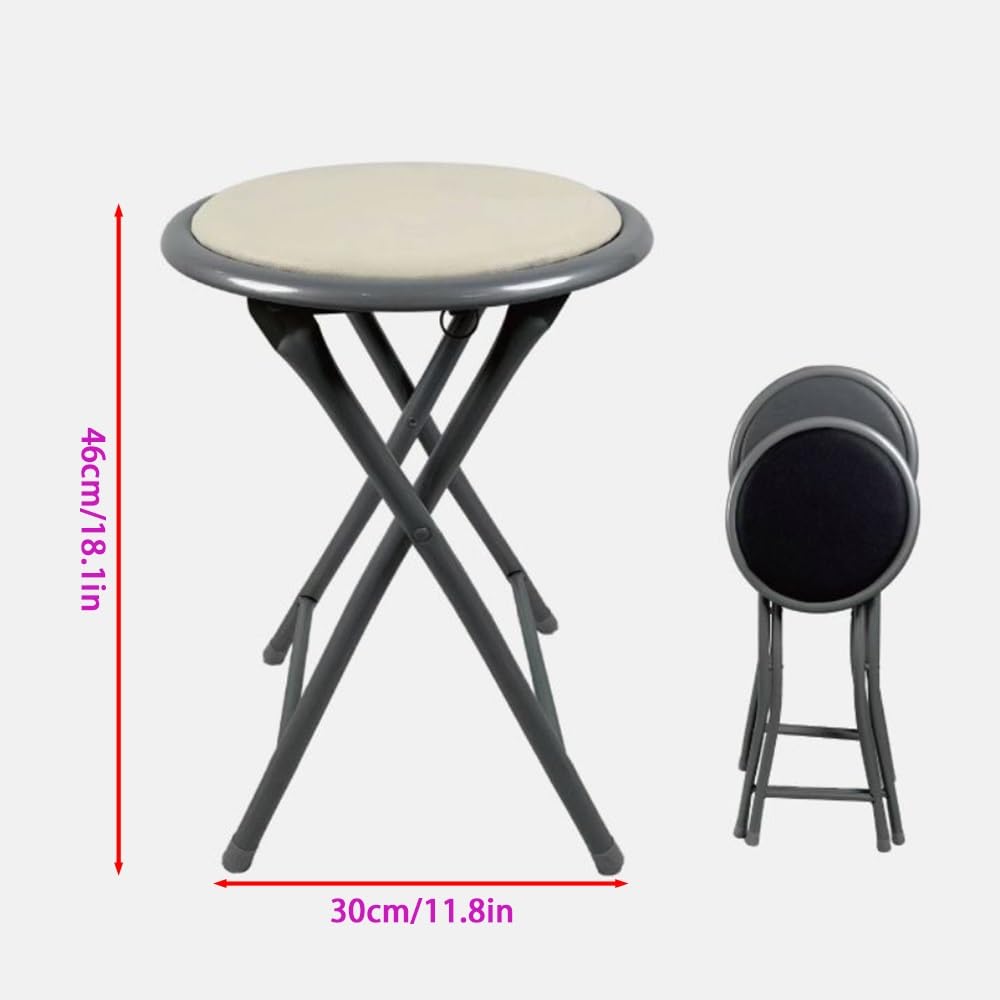 18 Inch Folding Bar Stool 2 Pcs with Footrest Black U9304