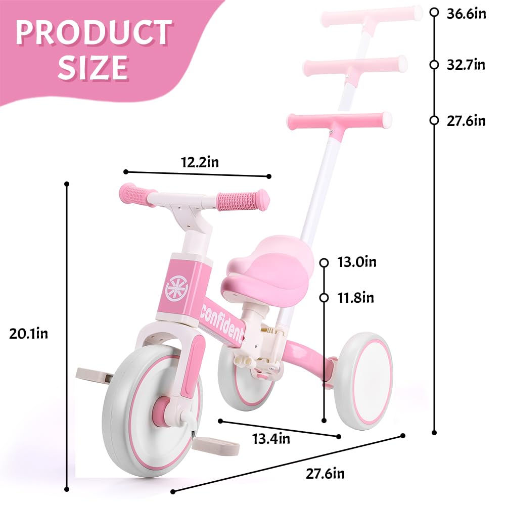 Tricycle for Toddlers 1-3 Year Olds, 5 in 1 Toddler Balance Bike L254032