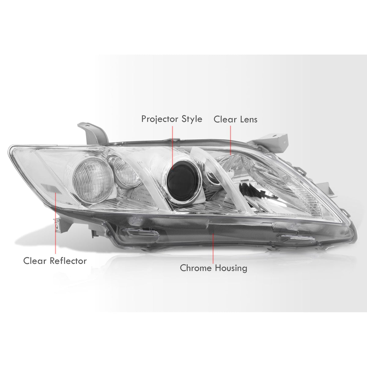 Chrome Housing Clear Lens Projector Headlights Pair A30883