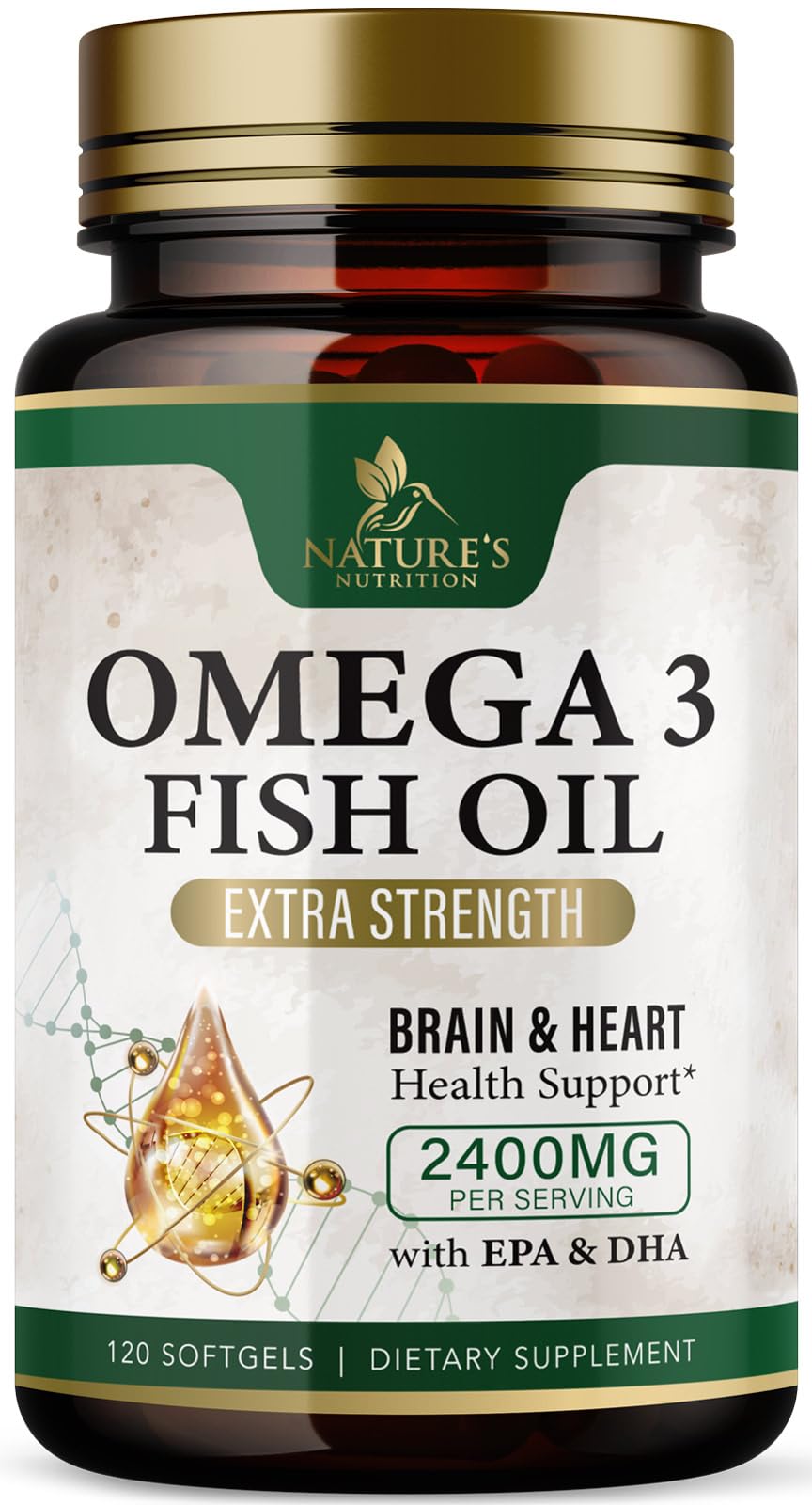 Omega 3 Fish Oil 2400mg 120 Softgels V66125