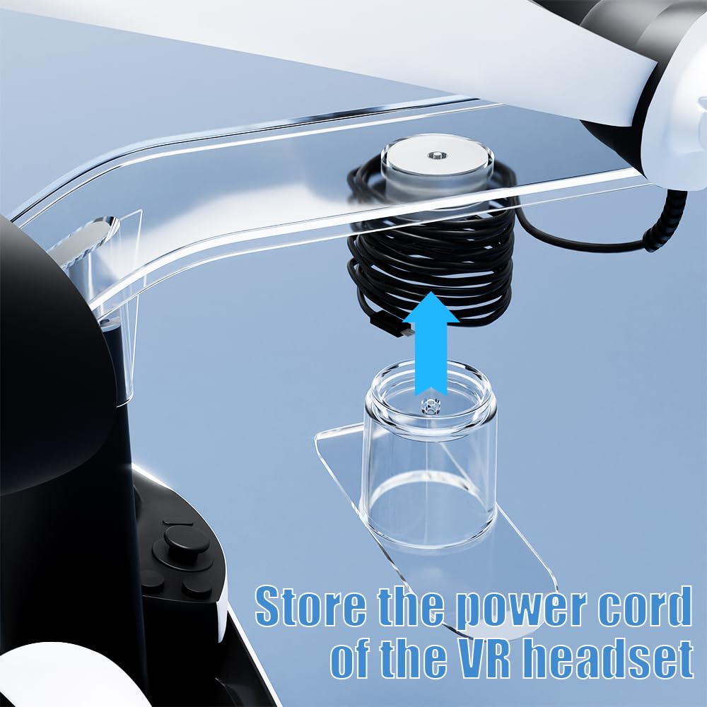 Charging Station with 7 RGB Light, Headset Display Stand, Dual Controllers Charger Dock B973