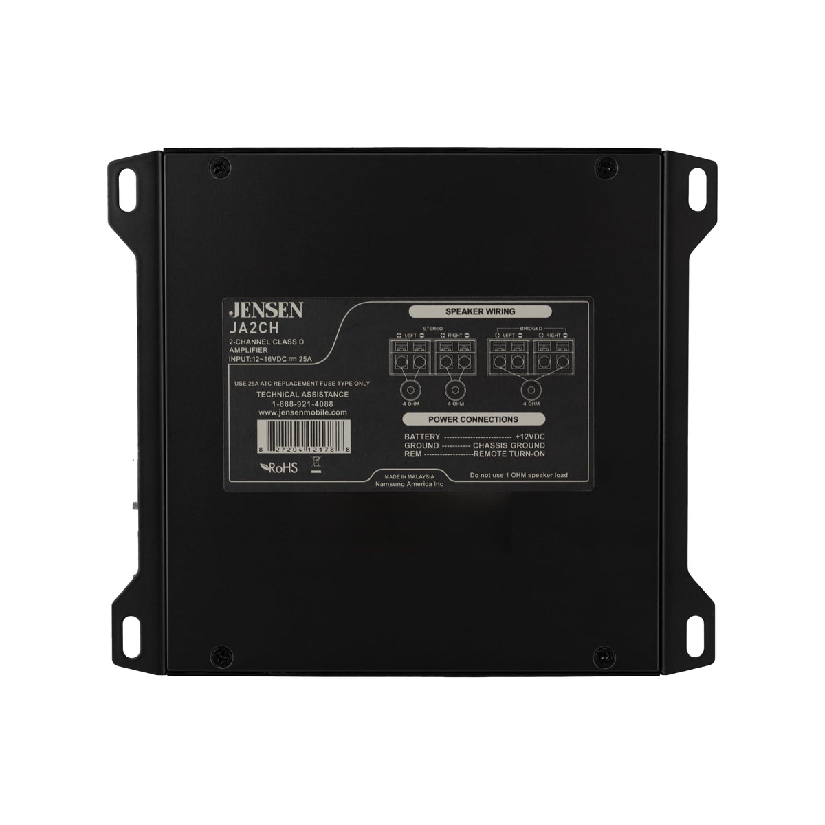 2-Channel Class-D Car Amplifier 600W Peak W8217