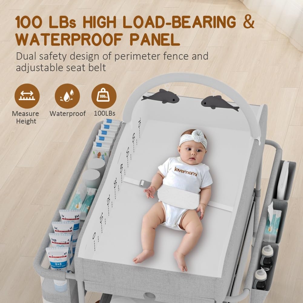 Portable Baby Changing Table with Storage Drawers R82155