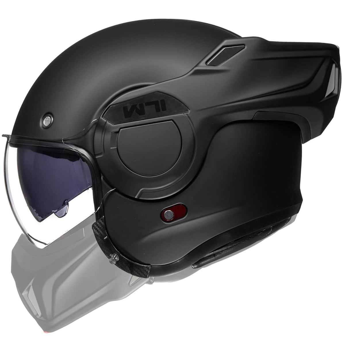 Matte Black Full Face Modular Motorcycle Helmet V9756