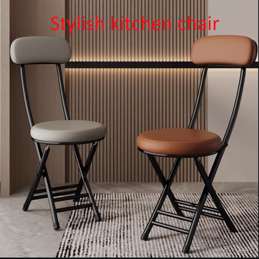 Portable Folding Cushioned Bar Stool 18 Inch Black B542