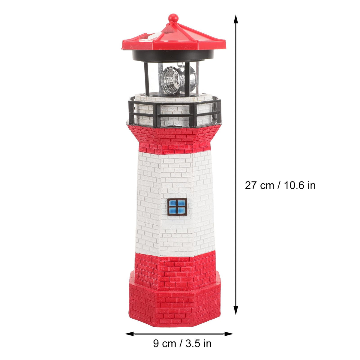 Solar Powered Rotating Lighthouse Resin LED Light D588