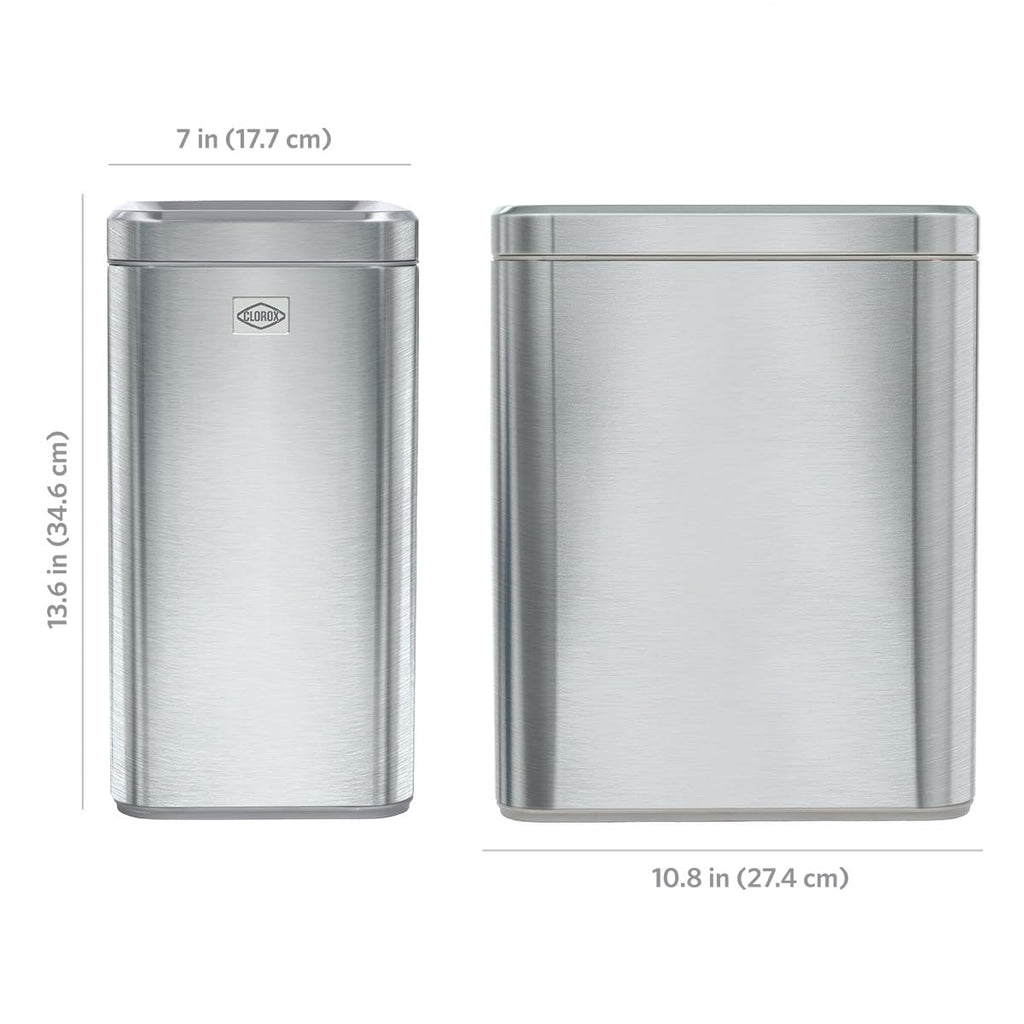 2.6 Gallon Stainless Steel Slim Trash Can with Removable Bucket I197