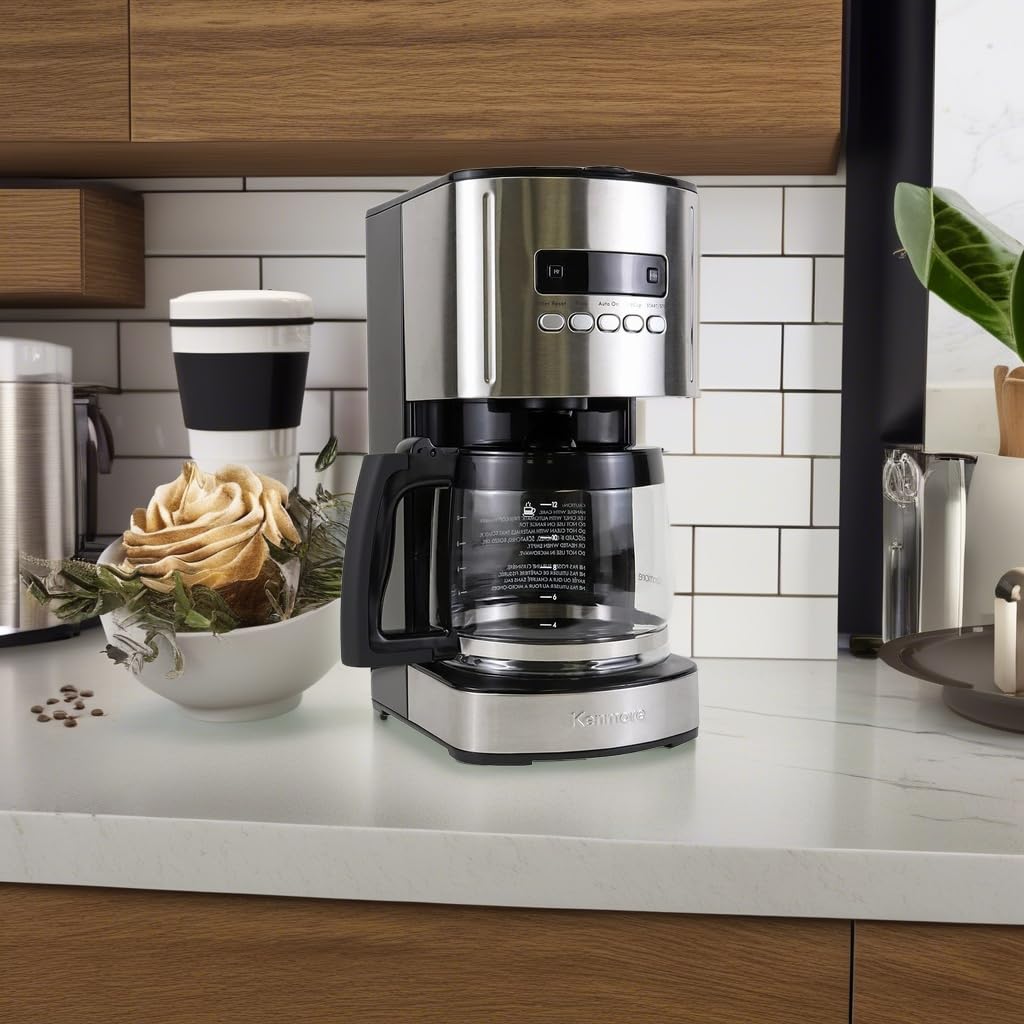 Programmable Drip Coffee Maker with Glass Pot, 12 Cup Black U8830