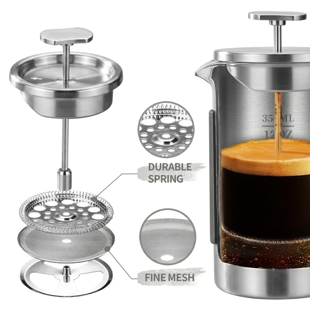 12 oz Stainless Steel French Press P119