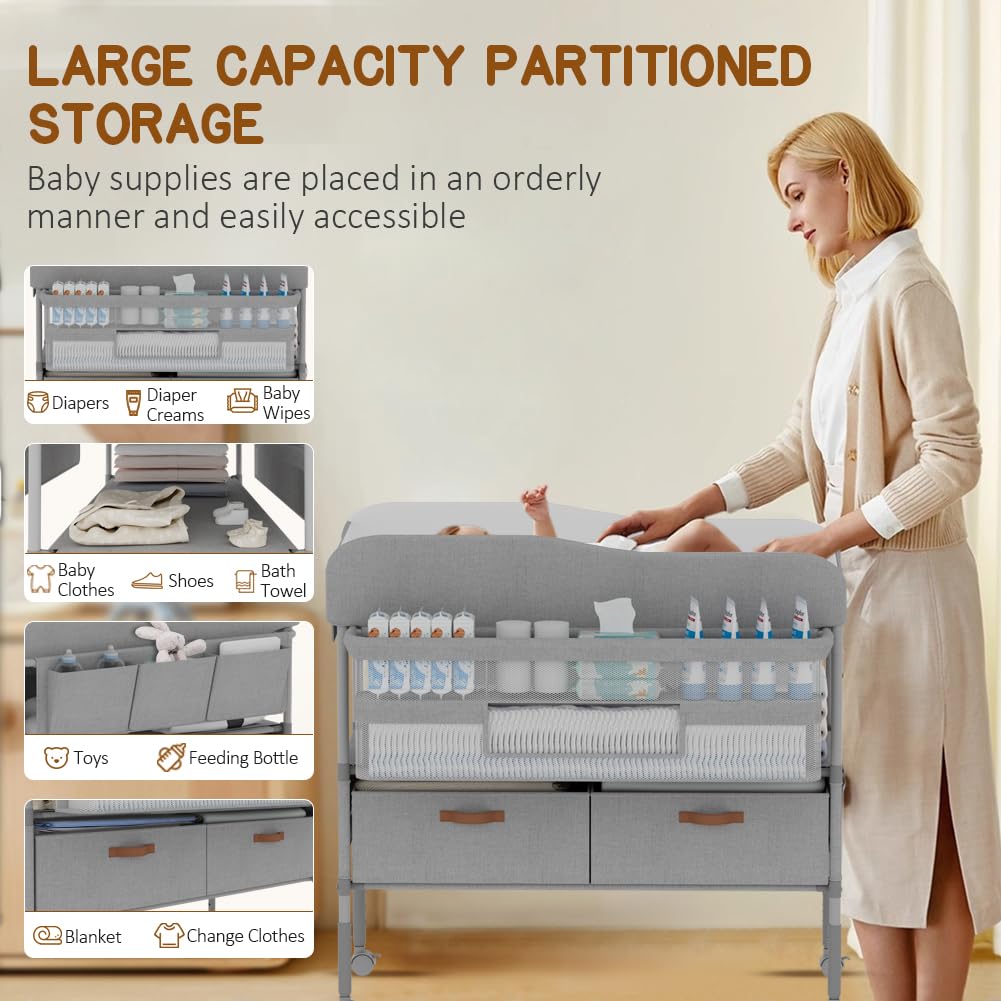 Portable Baby Changing Table with Storage Drawers R82155
