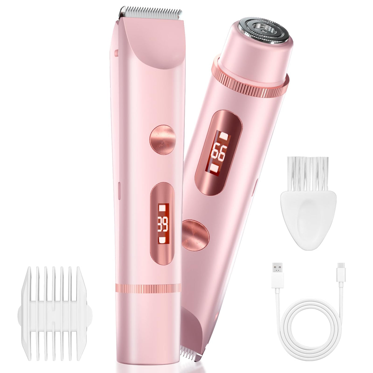 Dual-Head Electric Body Hair Trimmer IP67 Waterproof USB-C Rechargeable Y878025