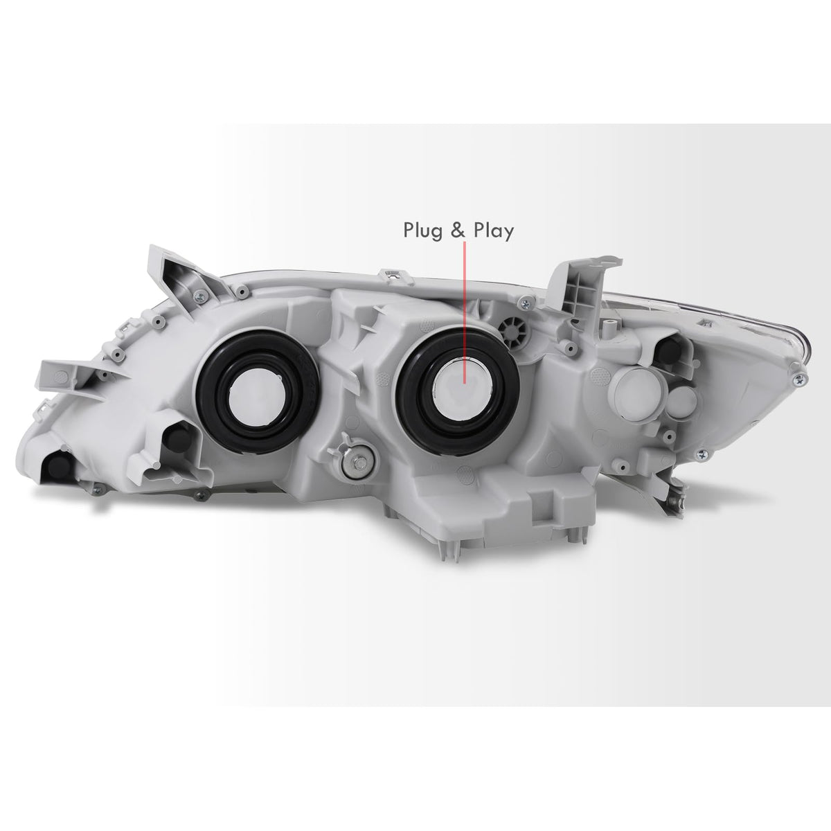 Chrome Housing Clear Lens Projector Headlights Pair A30883