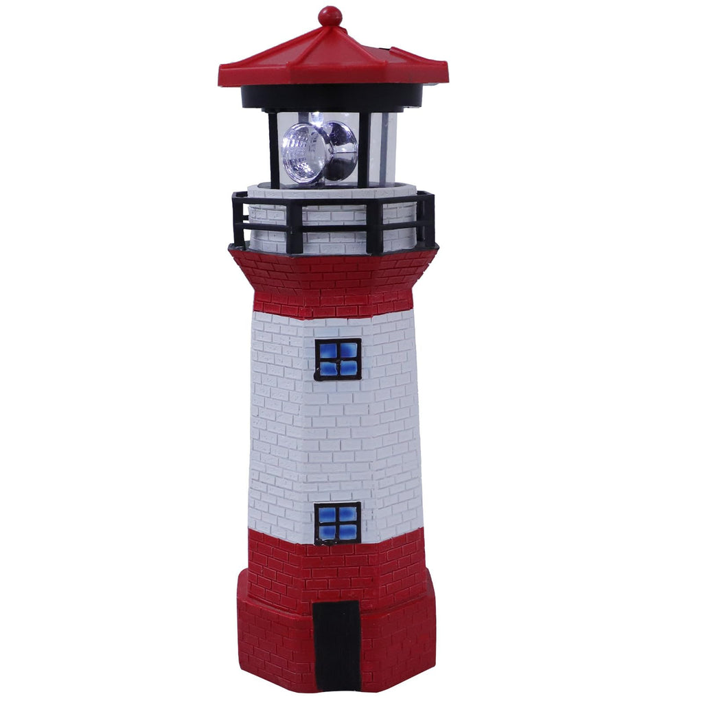 Solar Powered Rotating Lighthouse Resin LED Light D588