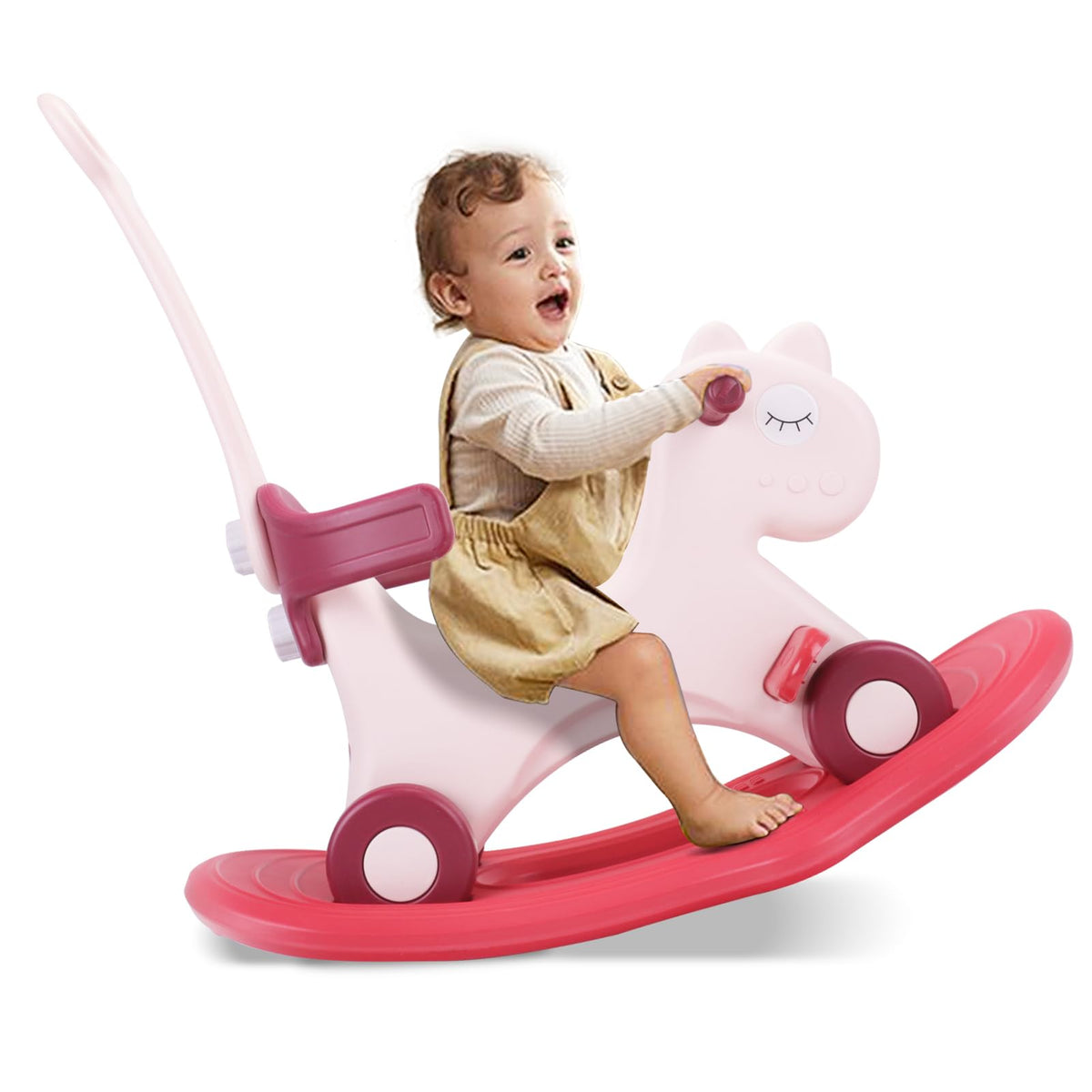4 in 1 Rocking Horse Balance Bike Ride On Toy with Push Handle K920