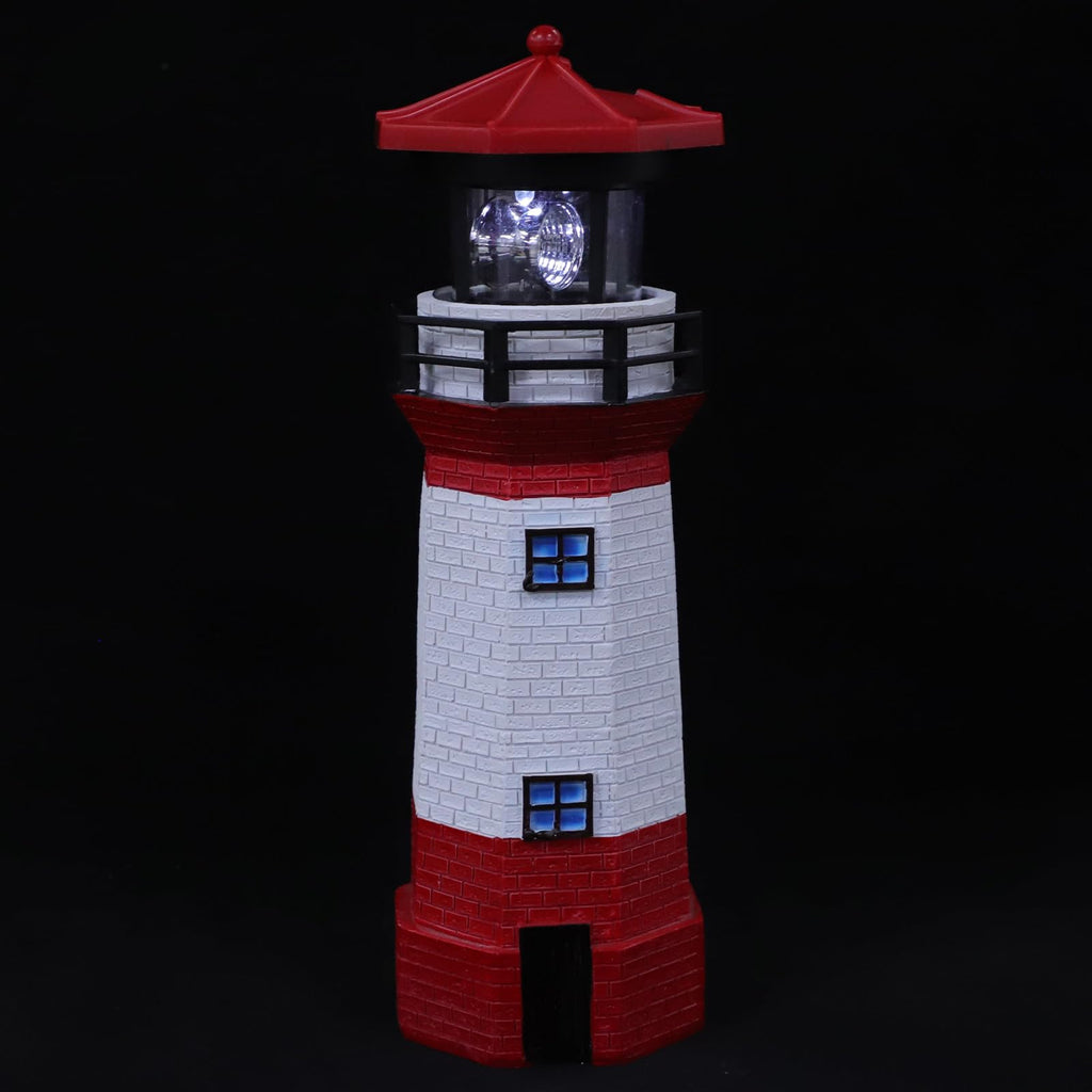 Solar Powered Rotating Lighthouse Resin LED Light D588
