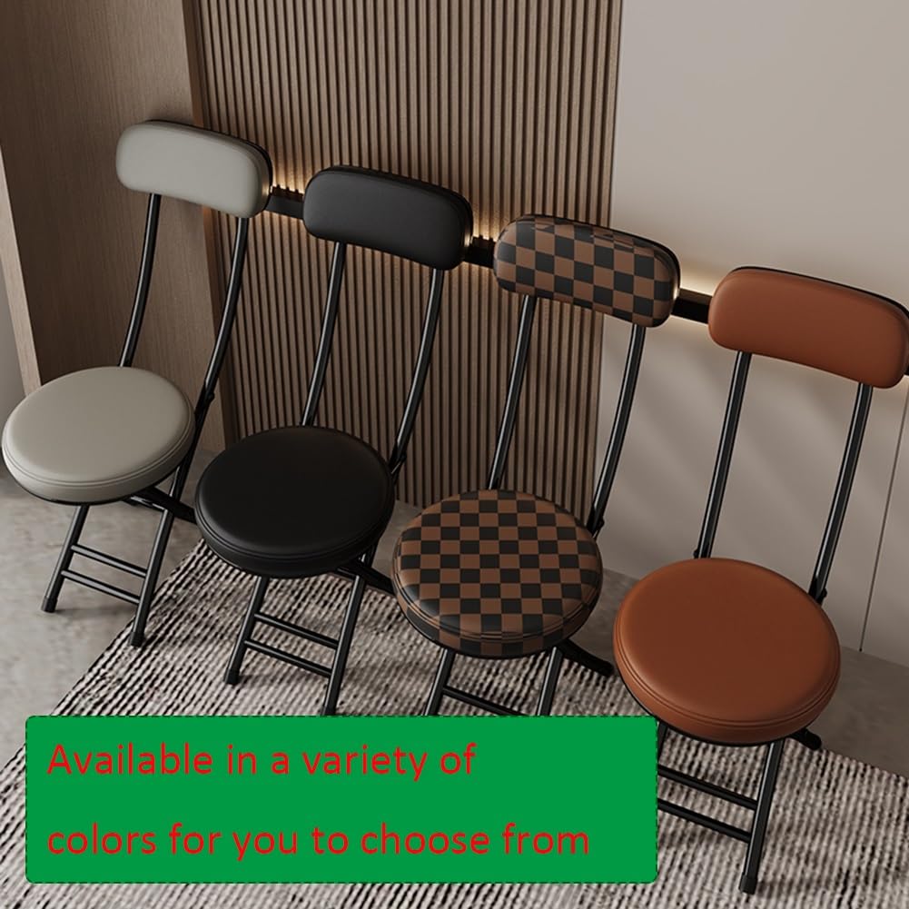 Portable Folding Cushioned Bar Stool 18 Inch Black B542