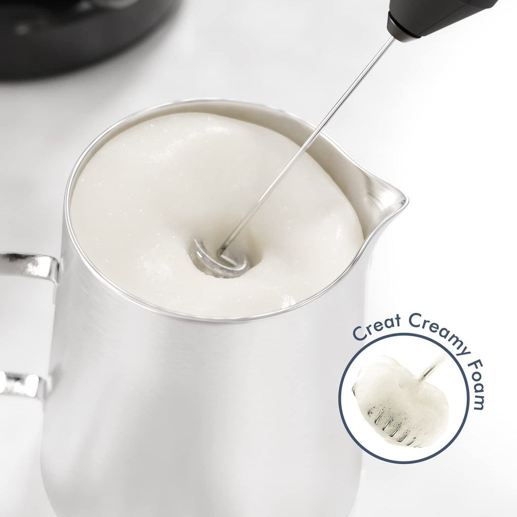 Black Handheld Milk Frother with Stand H760