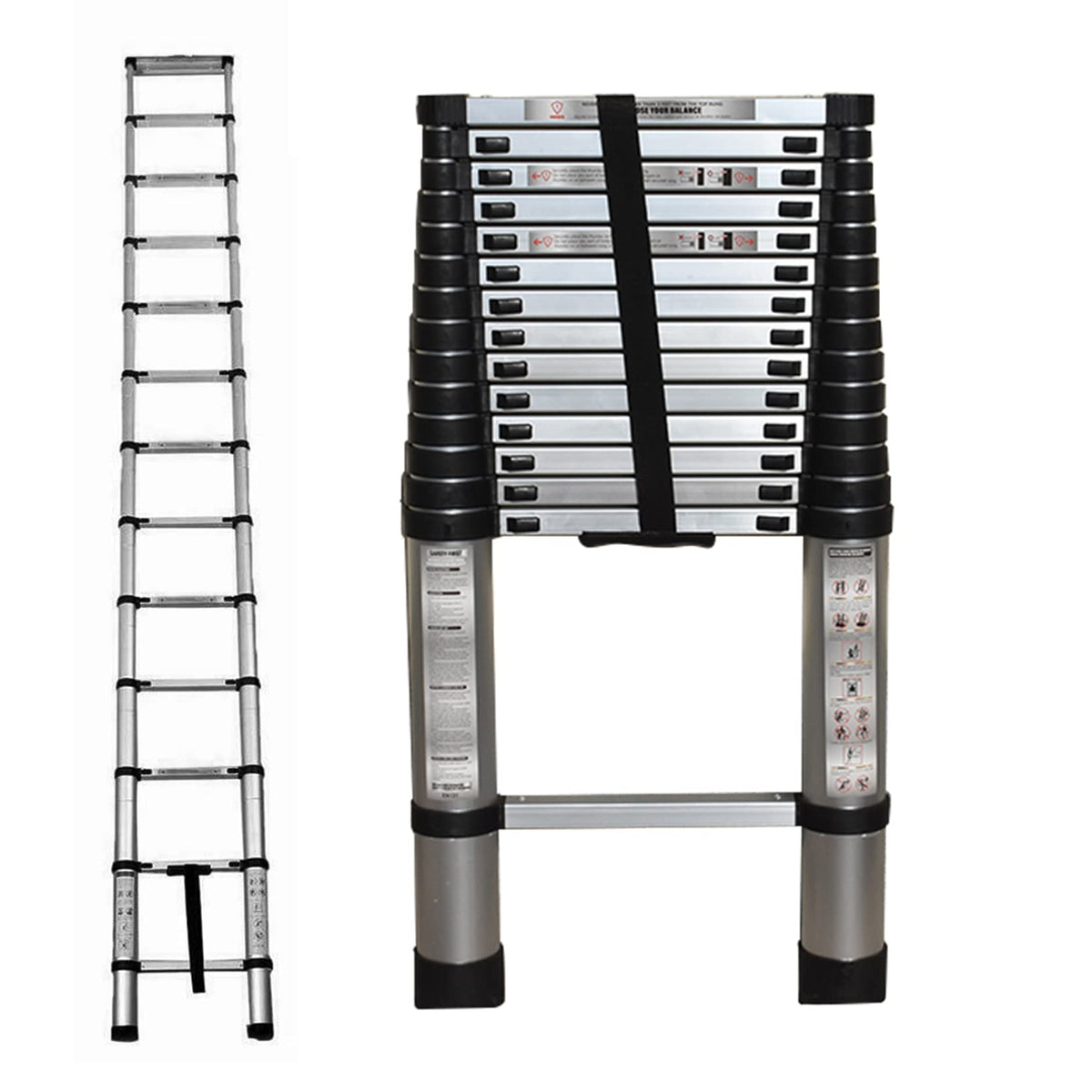 Telescopic Aluminum Ladder 14.5FT 330lbs Capacity C694