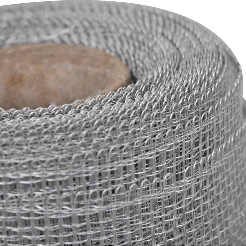 Aluminum Mesh 39.4x196.9 Inches Silver E194