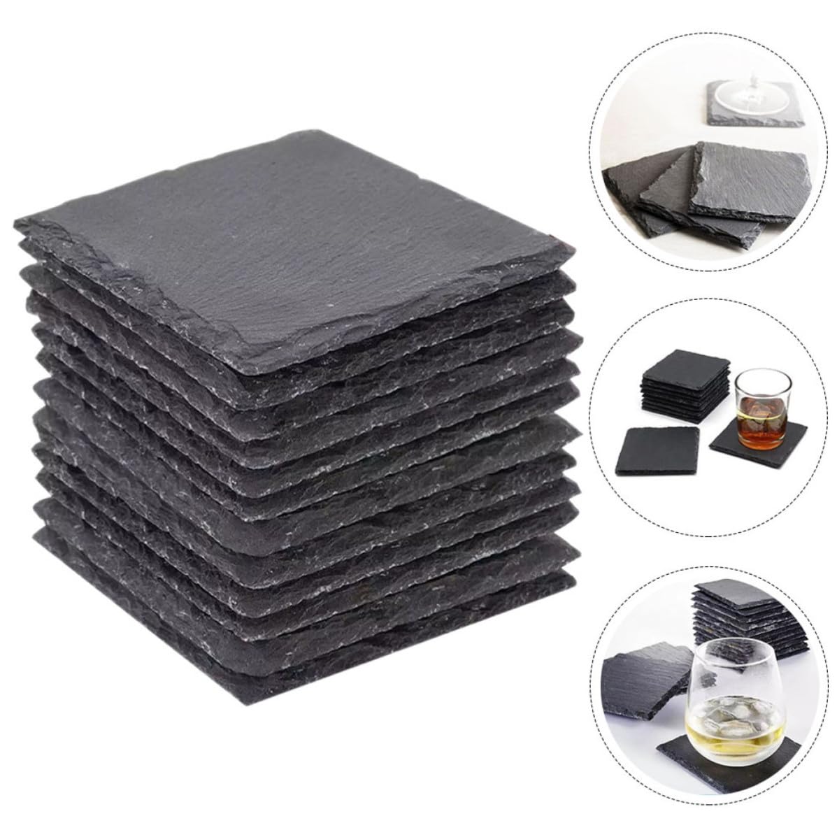 12pcs Natural Stone Coasters Set X85747