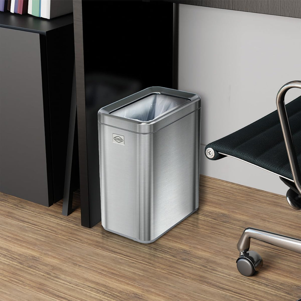 2.6 Gallon Stainless Steel Slim Trash Can with Removable Bucket I197