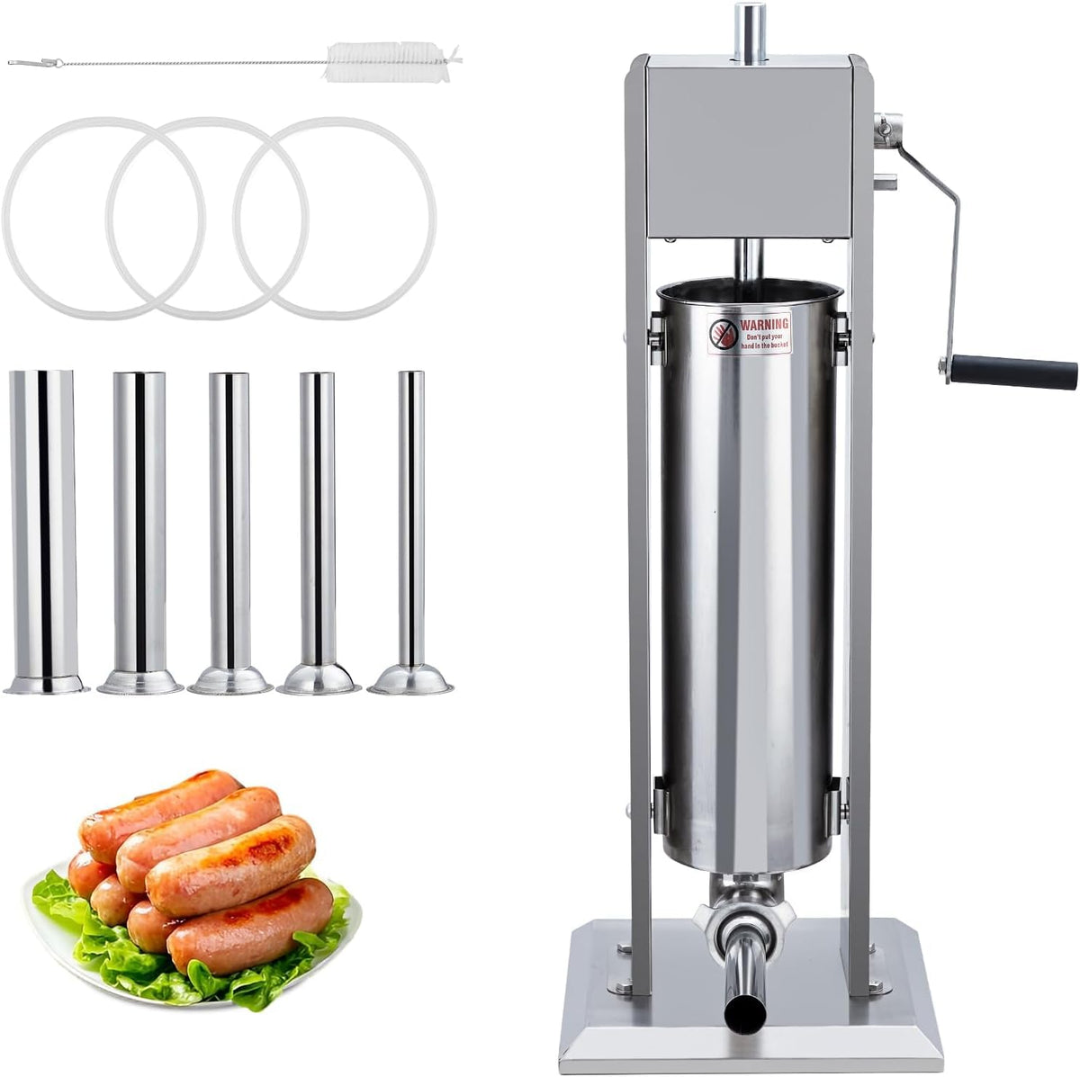 15L Sausage Stuffer with 5 Stainless Steel Tubes F169