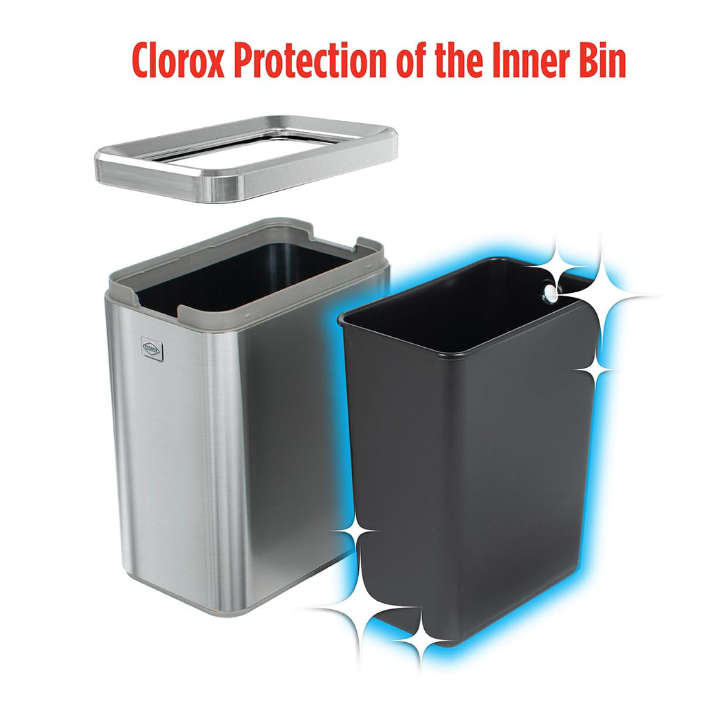 2.6 Gallon Stainless Steel Slim Trash Can with Removable Bucket I197