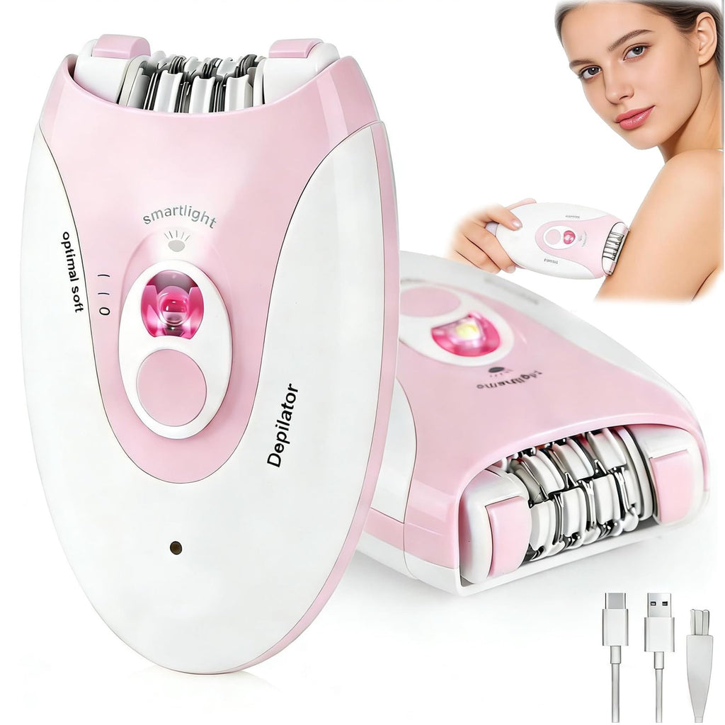 Rechargeable 2 Speed Epilator with LED Light & 36 Tweezers J343