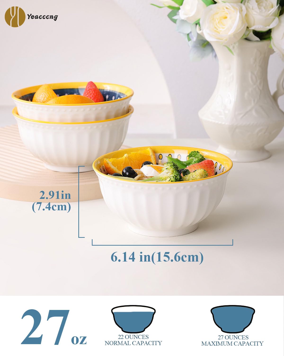 Bohemian Ceramic Bowls Set of 4 G469701