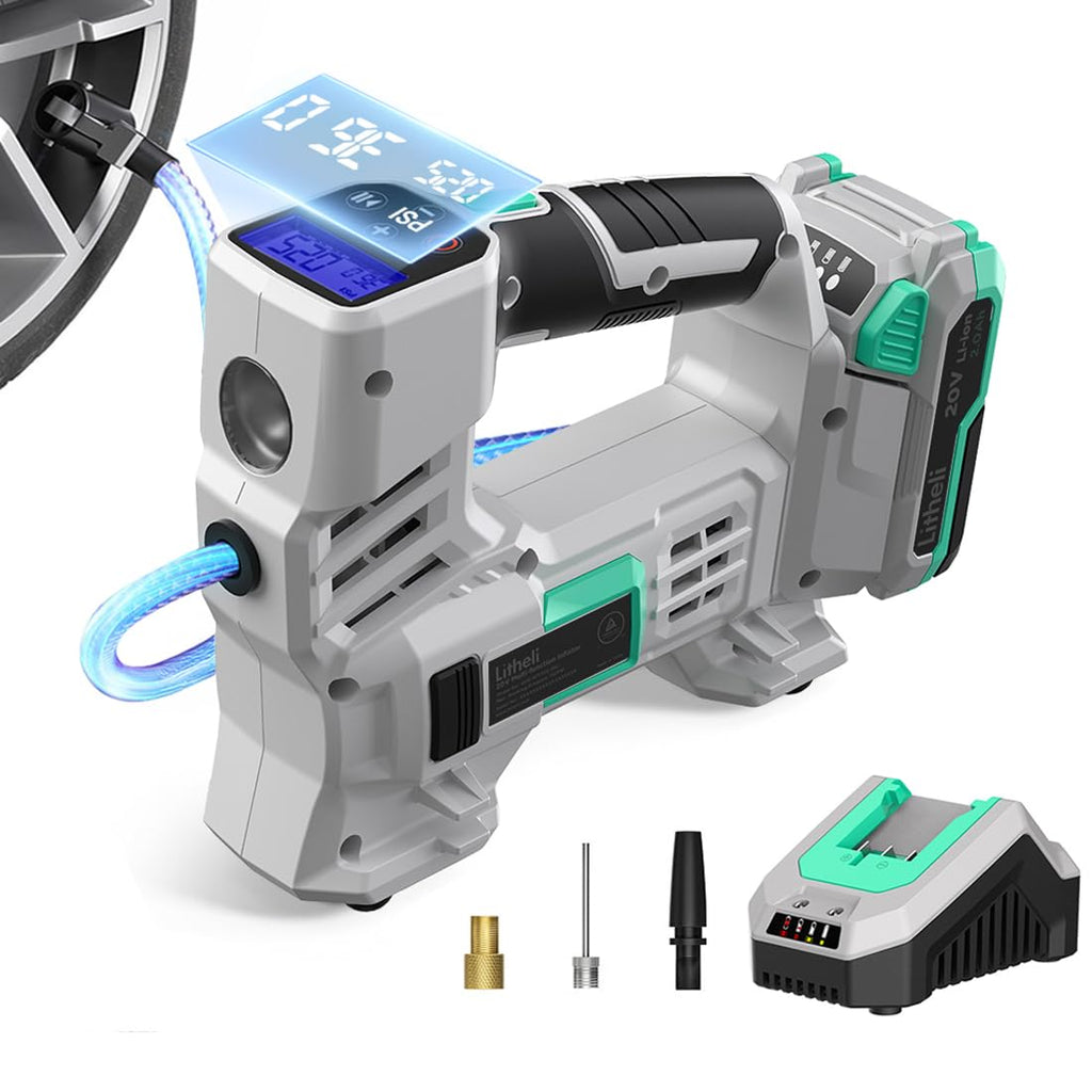 20V Cordless Tire Inflator Air Compressor with Digital Pressure Gauge A5896