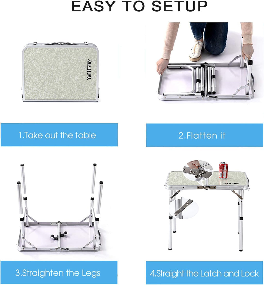 Adjustable Height Small Folding Camp Table P59181