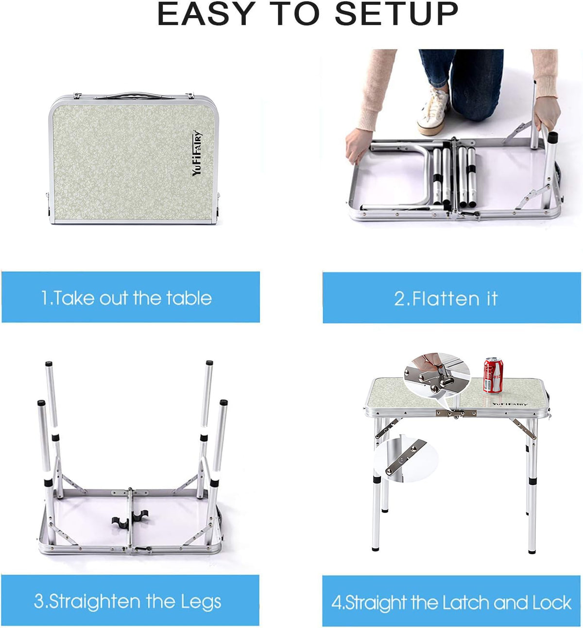 Adjustable Height Small Folding Camp Table P59181