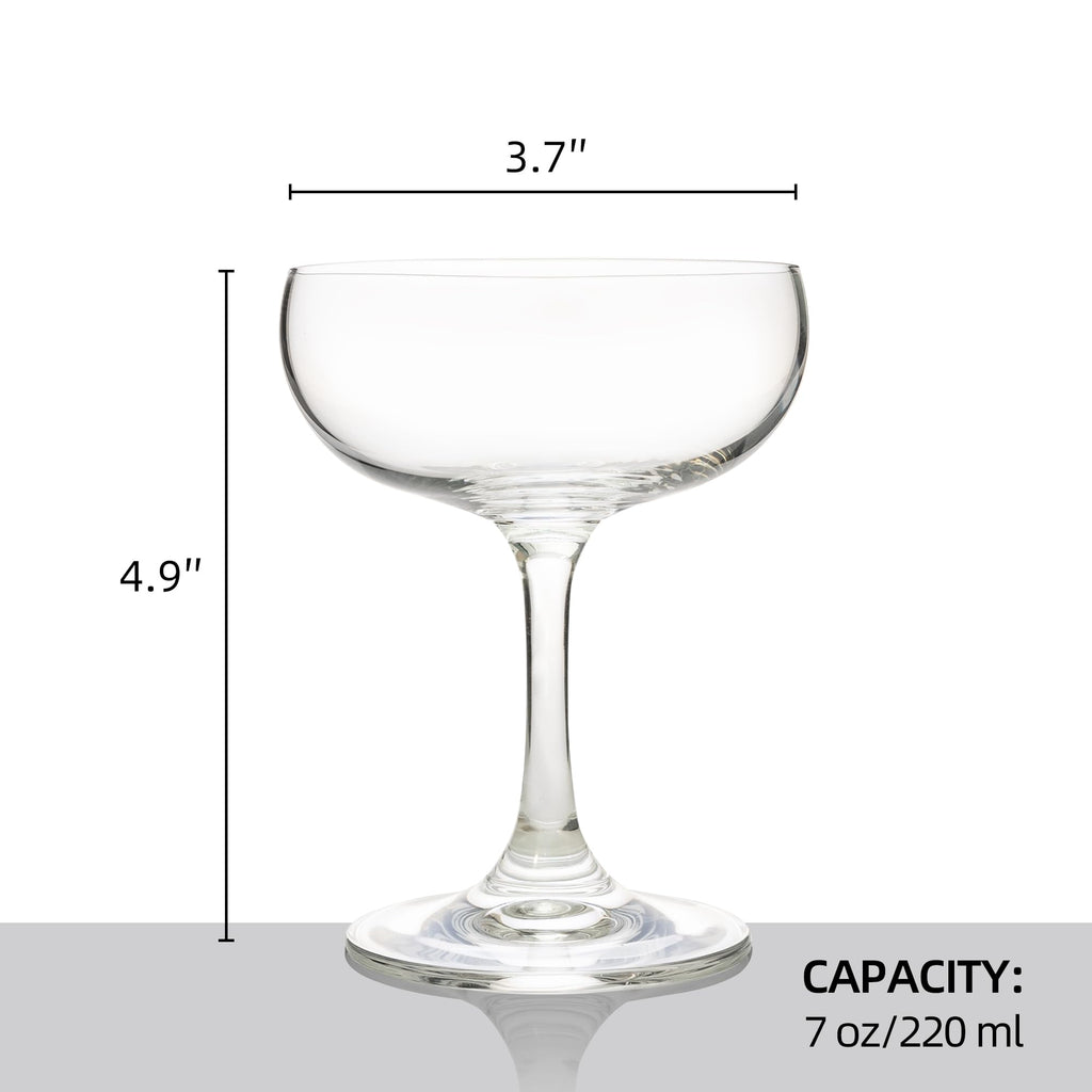 Champagne Glasses Set of 6 Crystal Cocktail Glasses 7 oz A714