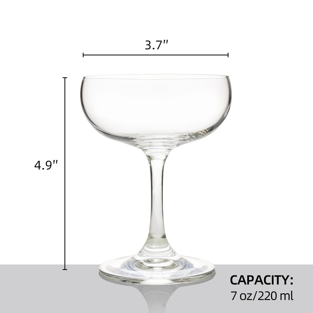 Champagne Glasses Set of 6 Crystal Cocktail Glasses 7 oz A714