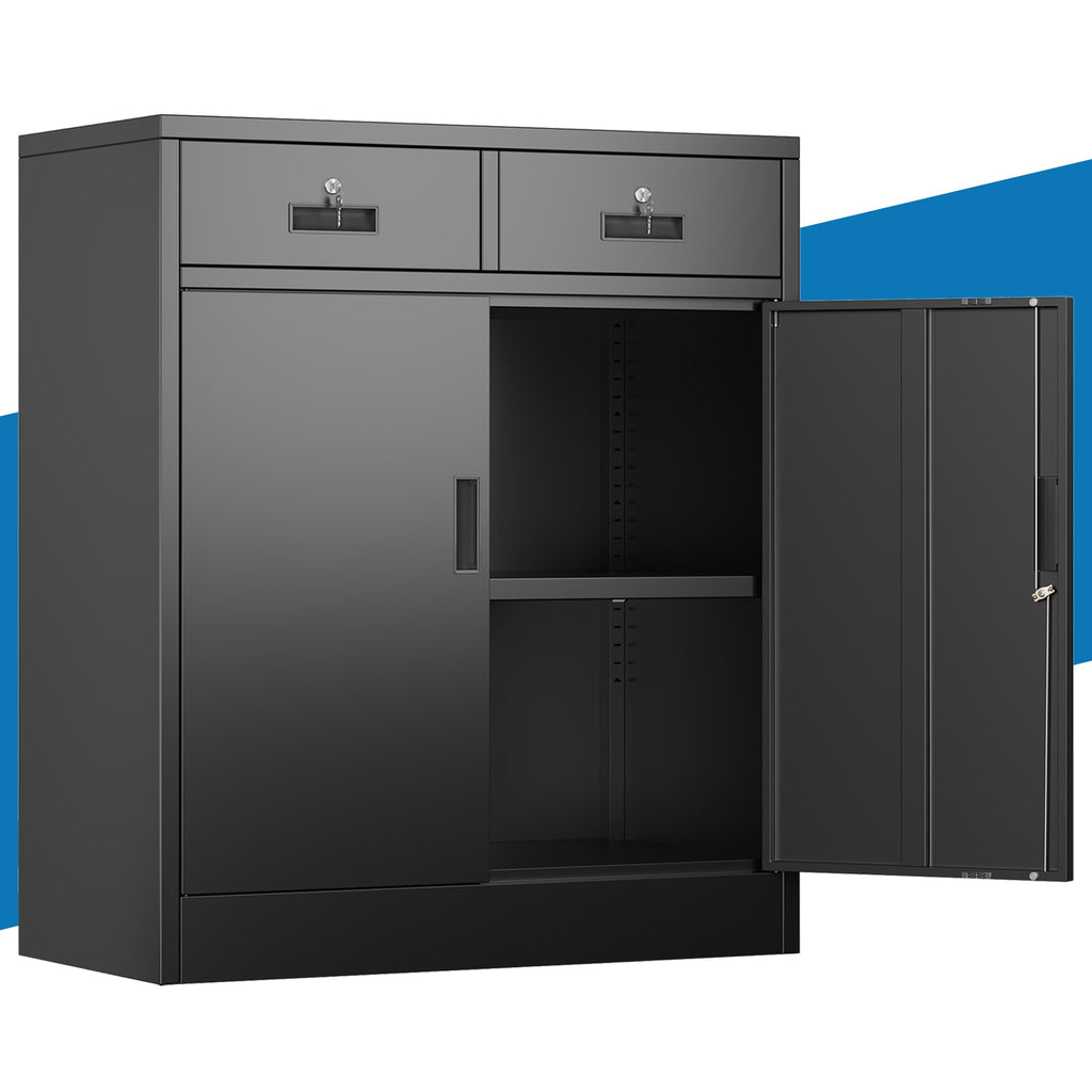 Metal Storage Cabinet with 2 Drawers & Shelves X57862