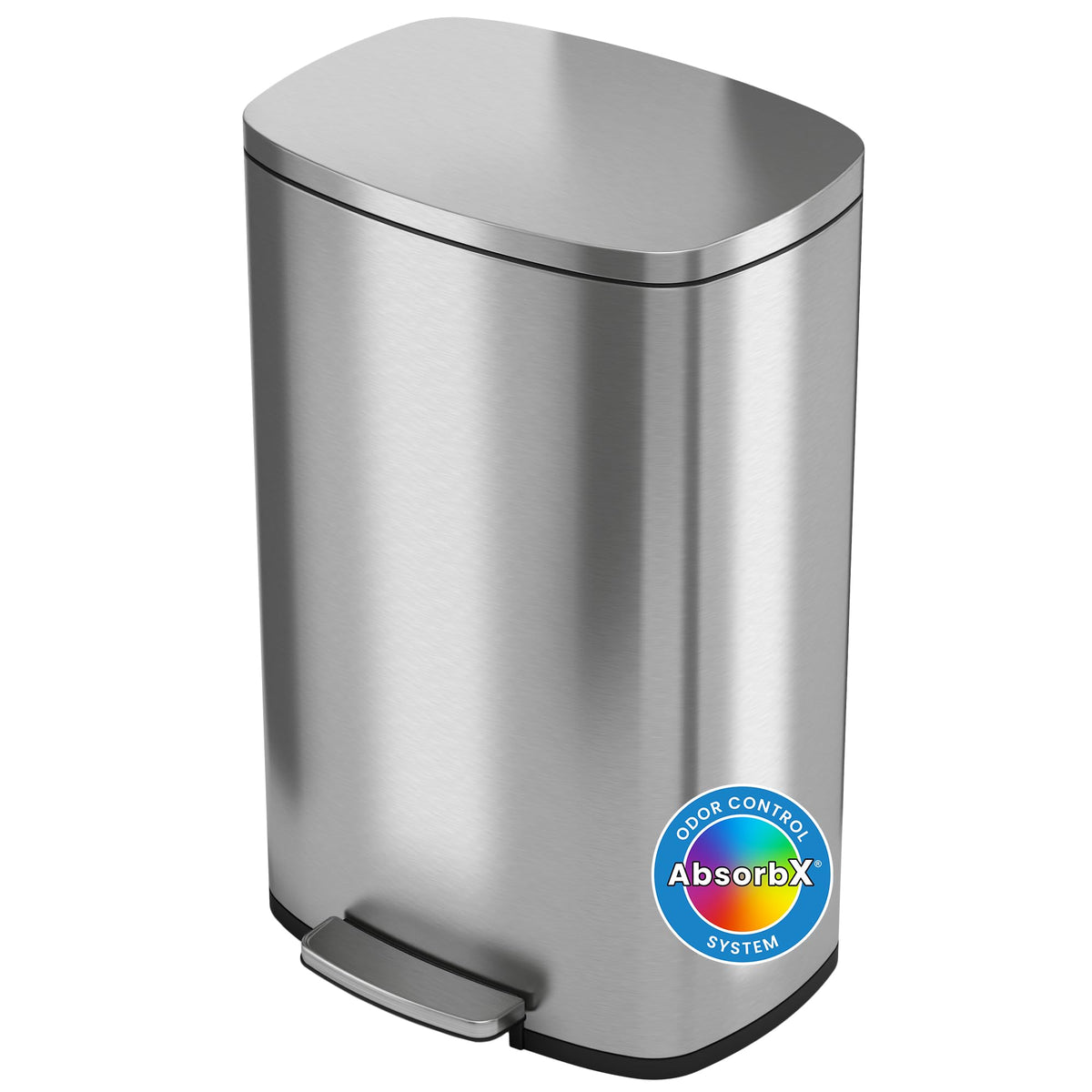 13.2 Gallon Stainless Steel Step Trash Can with Lid V9896