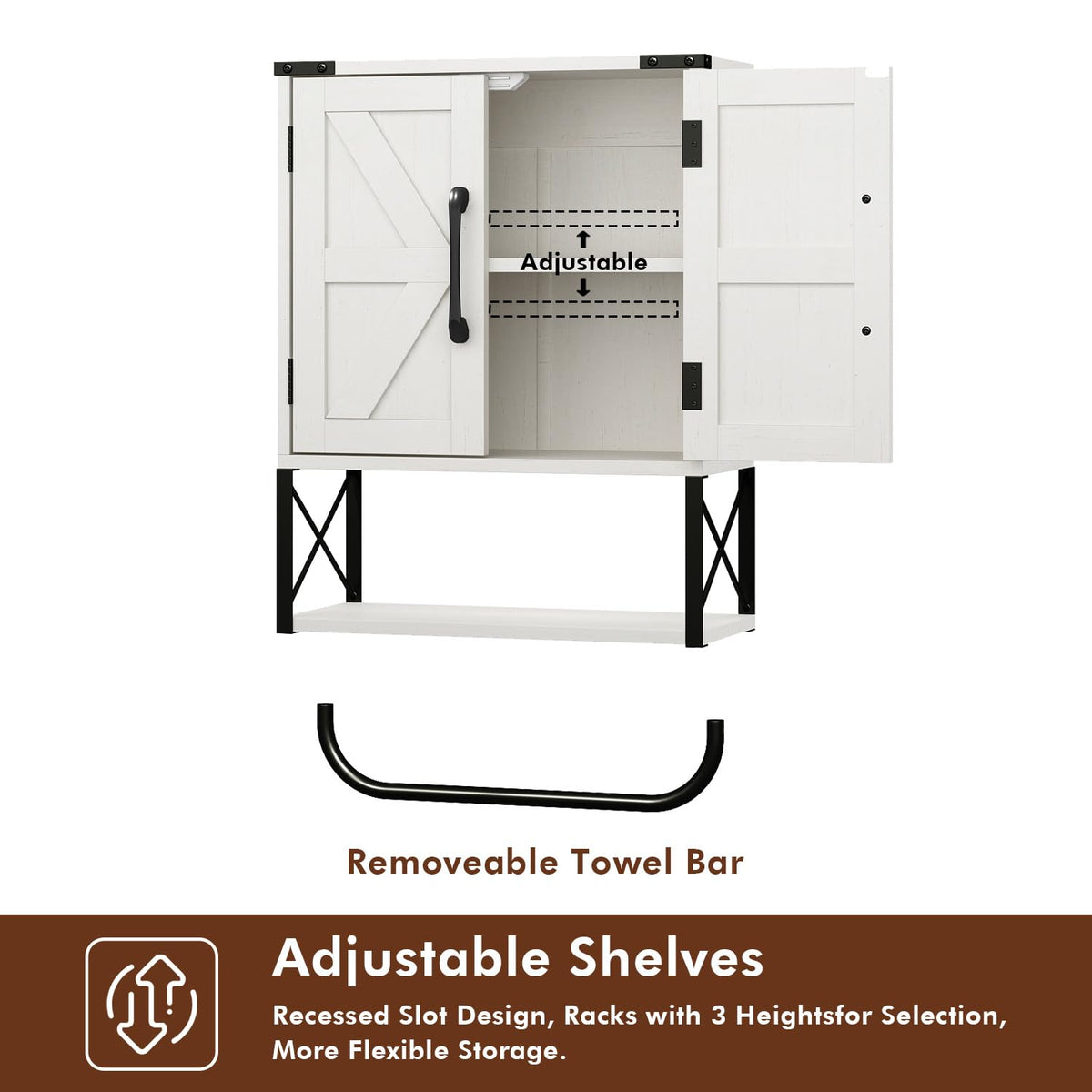 Medicine Cabinet with 2 Barn Door C4834