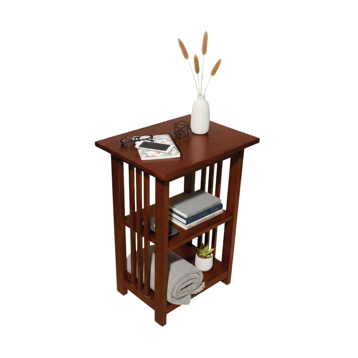 Cherry 3-Tier End Table V48122