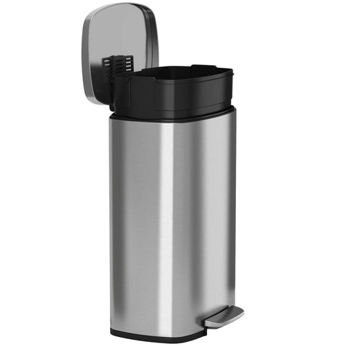 13.2 Gallon Stainless Steel Step Trash Can with Lid V9896