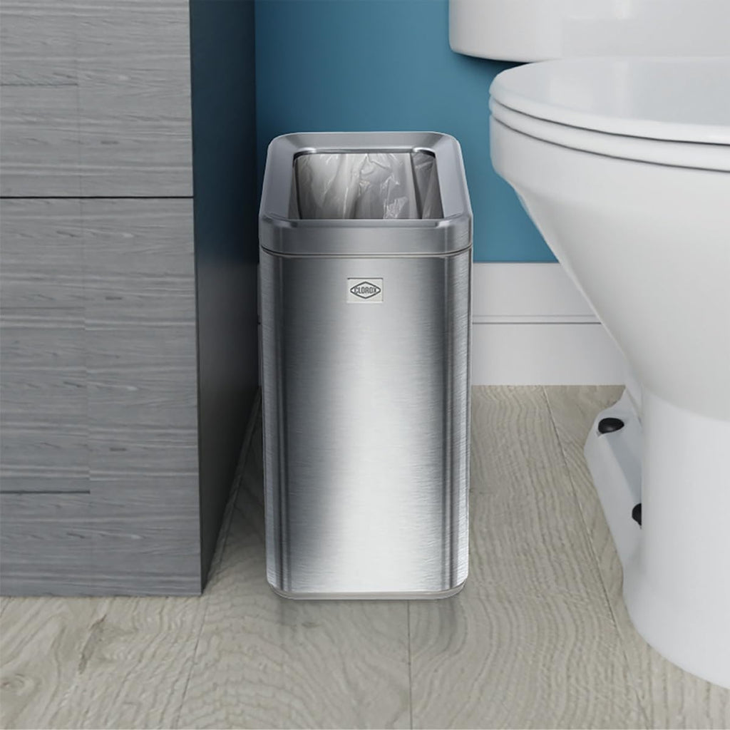 2.6 Gallon Stainless Steel Slim Trash Can with Removable Bucket I197