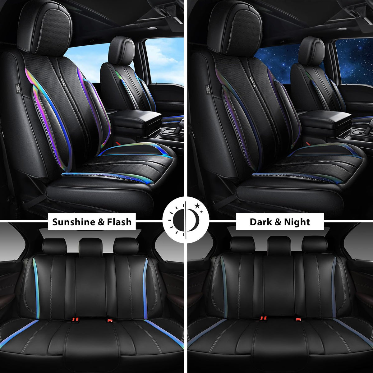 Nappa Leather Car Seat Covers 5 Seats Full Set Z54822
