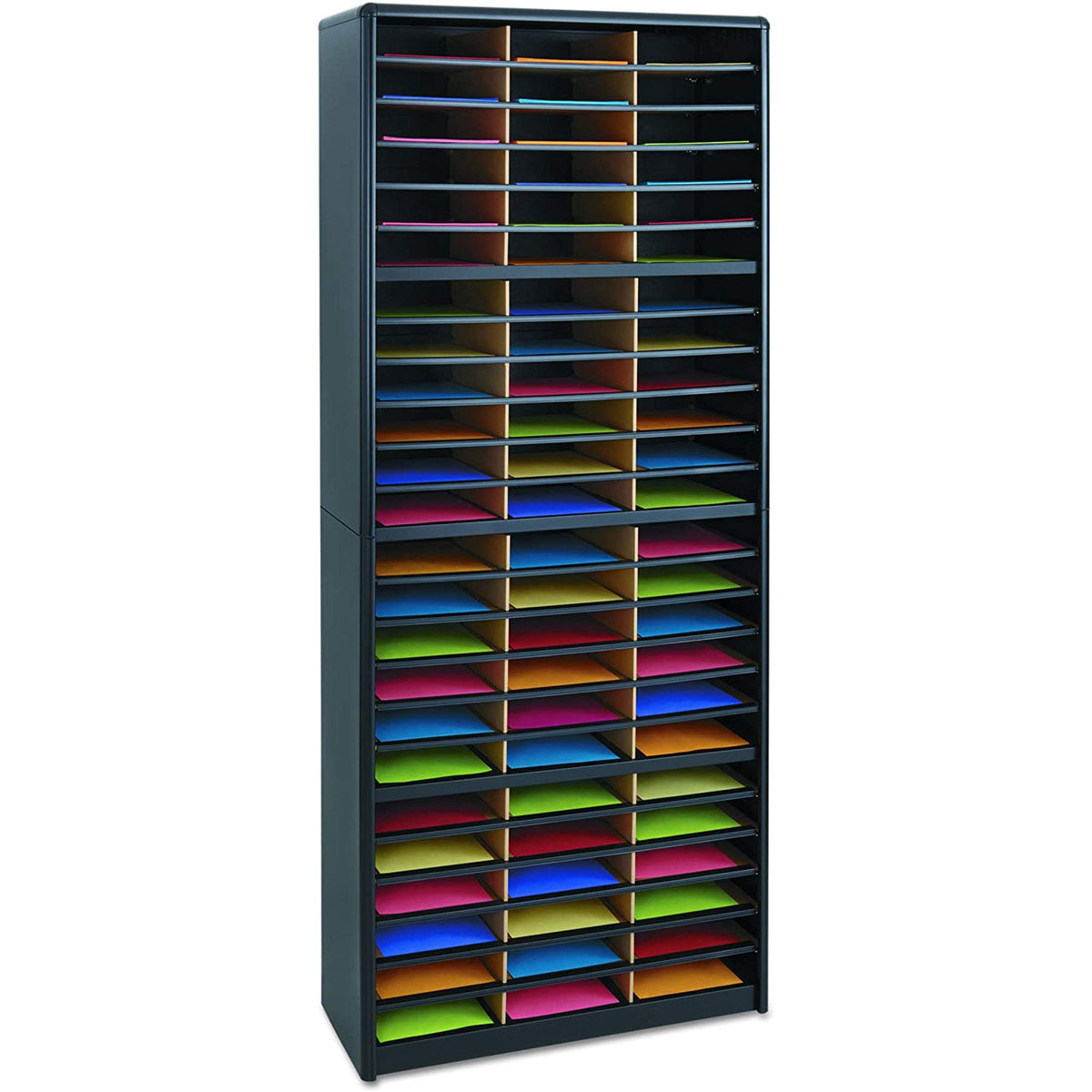 72 Compartment Black Literature Organizer L76584