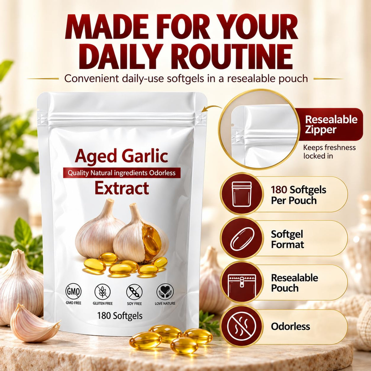 Aged Garlic Extract 180 Softgels M102