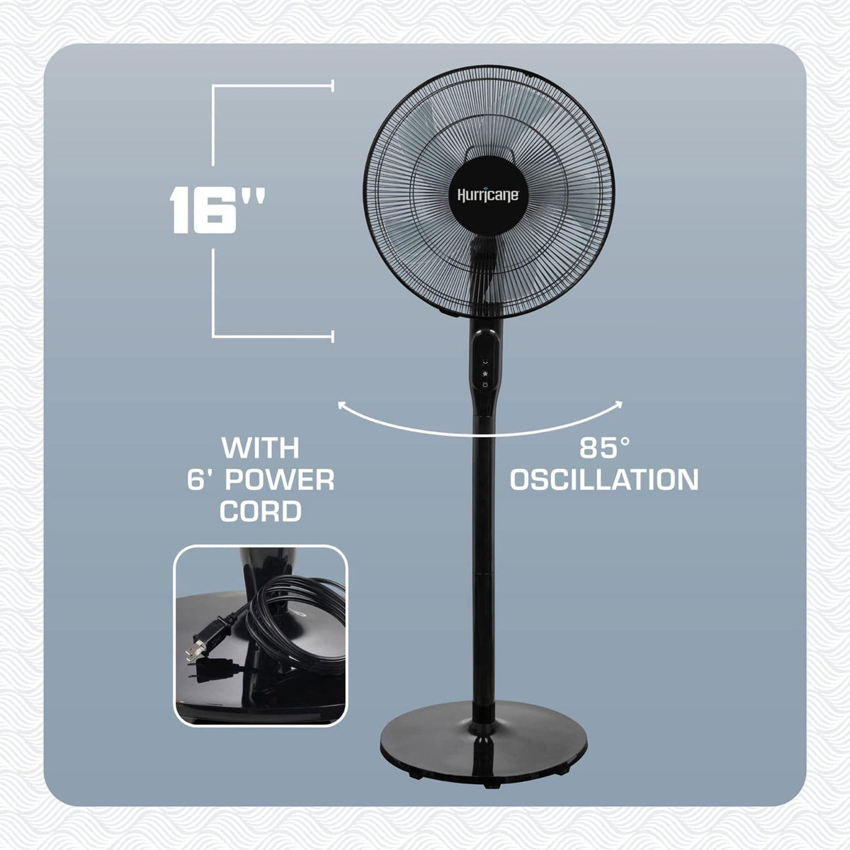 2 Pack Oscillating Pedestal Stand Fan, 12-Speed, 16", Black with Remote Control A394