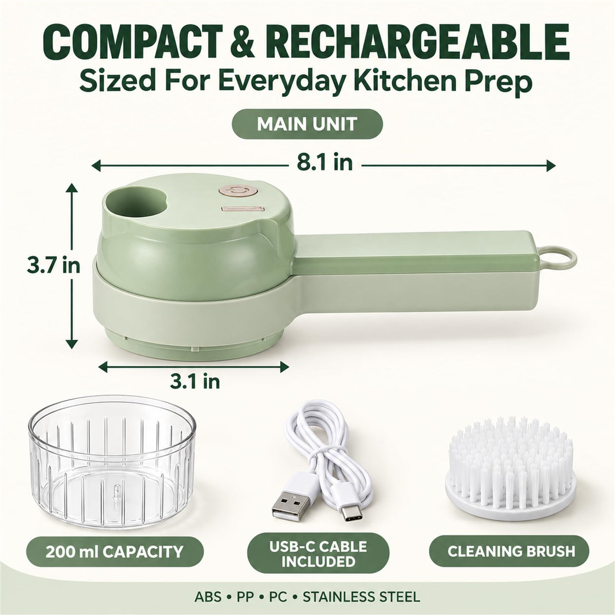 5-in-1 Handheld Electric Vegetable Cutter K632929