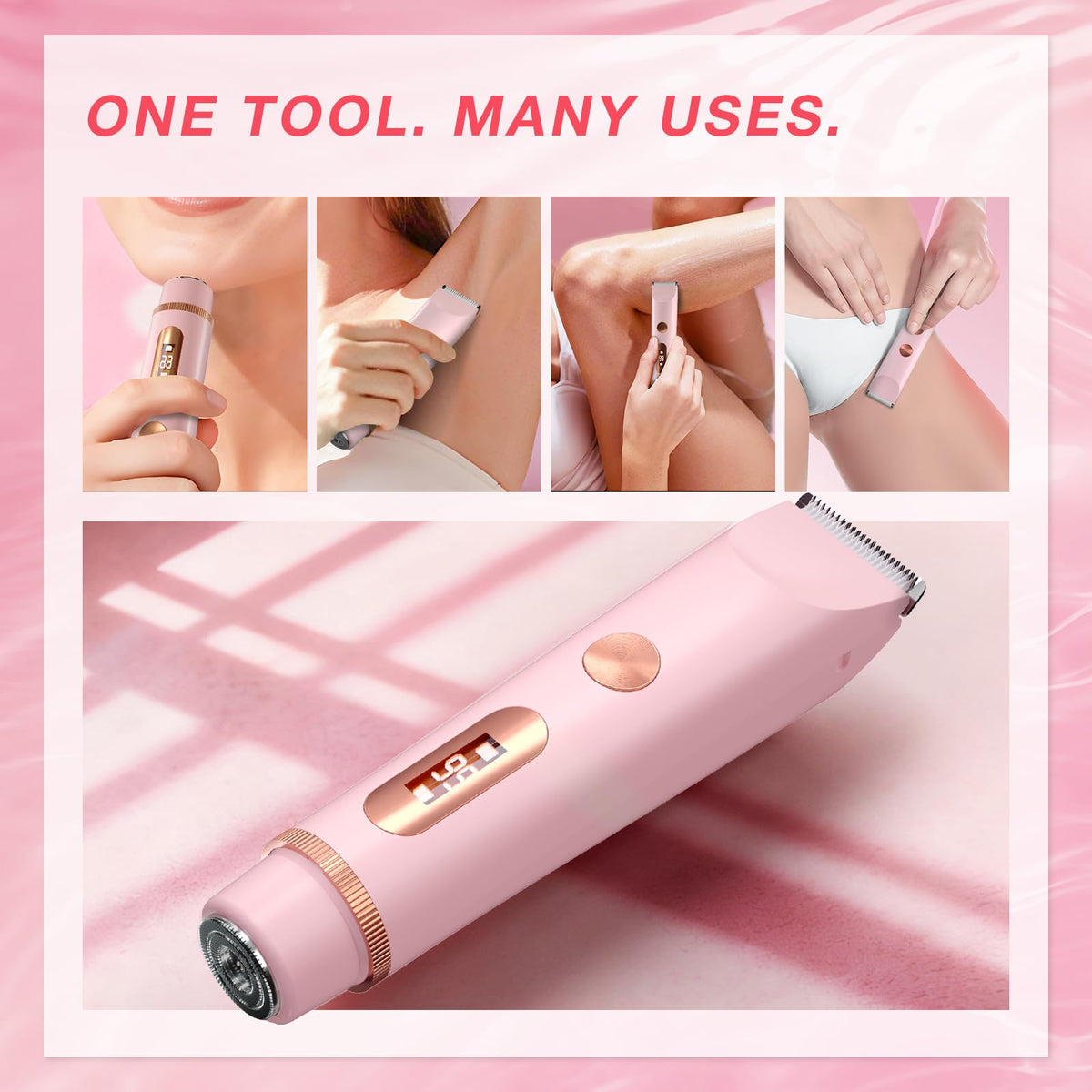 Dual-Head Electric Body Hair Trimmer IP67 Waterproof USB-C Rechargeable Y878025